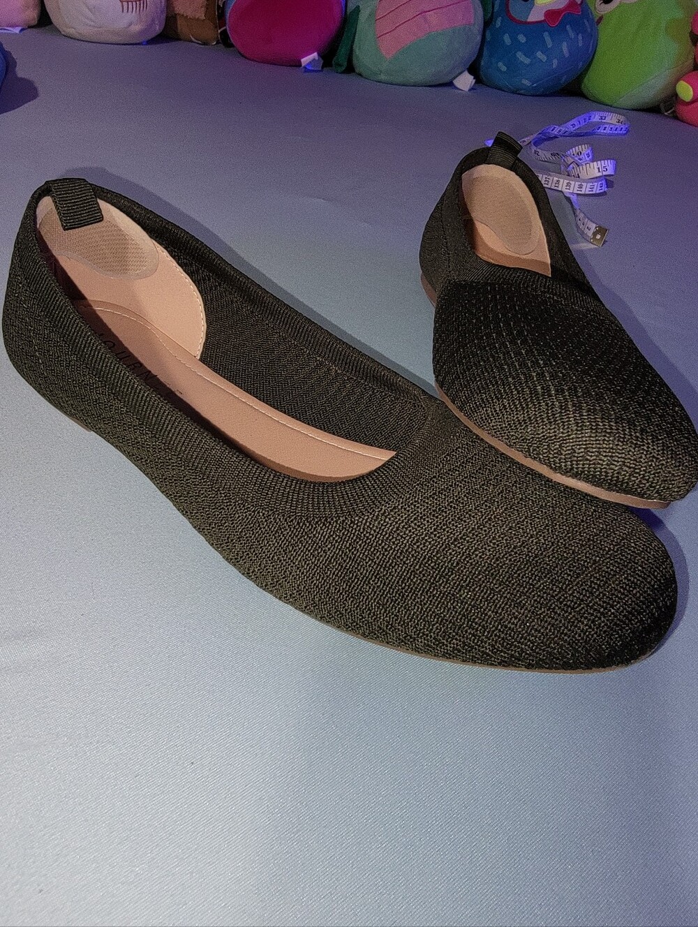 Journee Collection Olive Green Knit Slip-On Flats - Picture 2 of 5